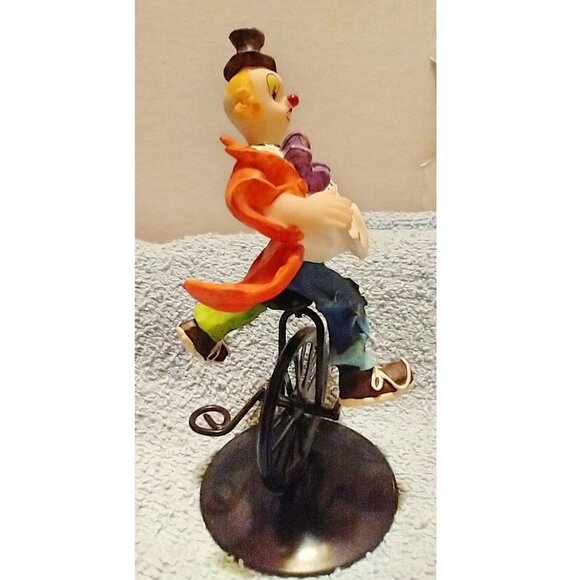 Colorful Circus Clown On Unicycle Figurine With Playing Cards - K's Collection - Picture 5 of 15